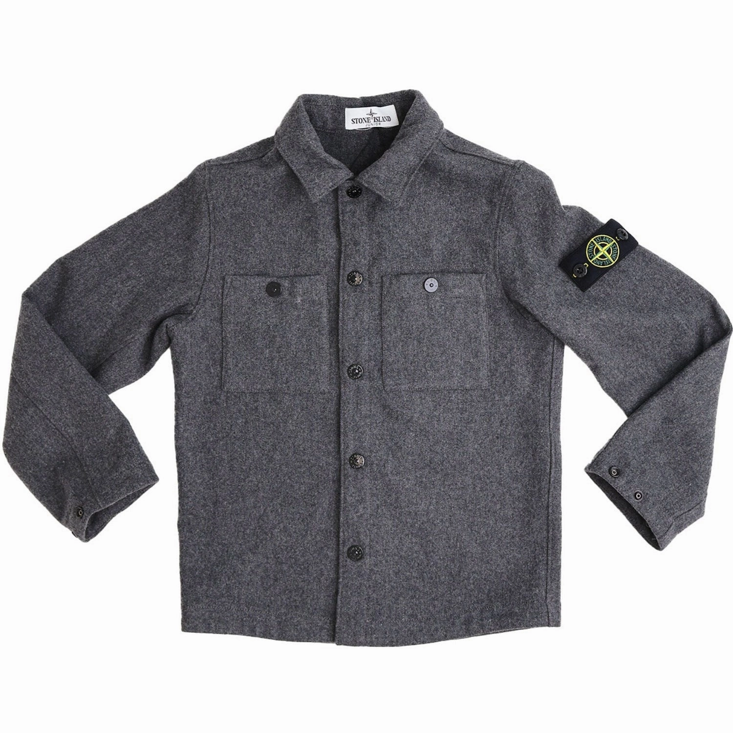 Stone Island Melange Dark Grey Overshirt Timeless elegance Modern Fashion