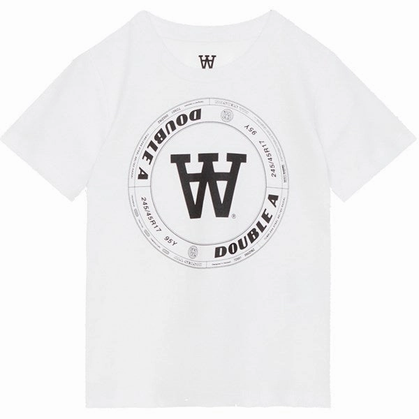 Wood Wood White Ola Tirewall T-Shirt FadeResistantPrint