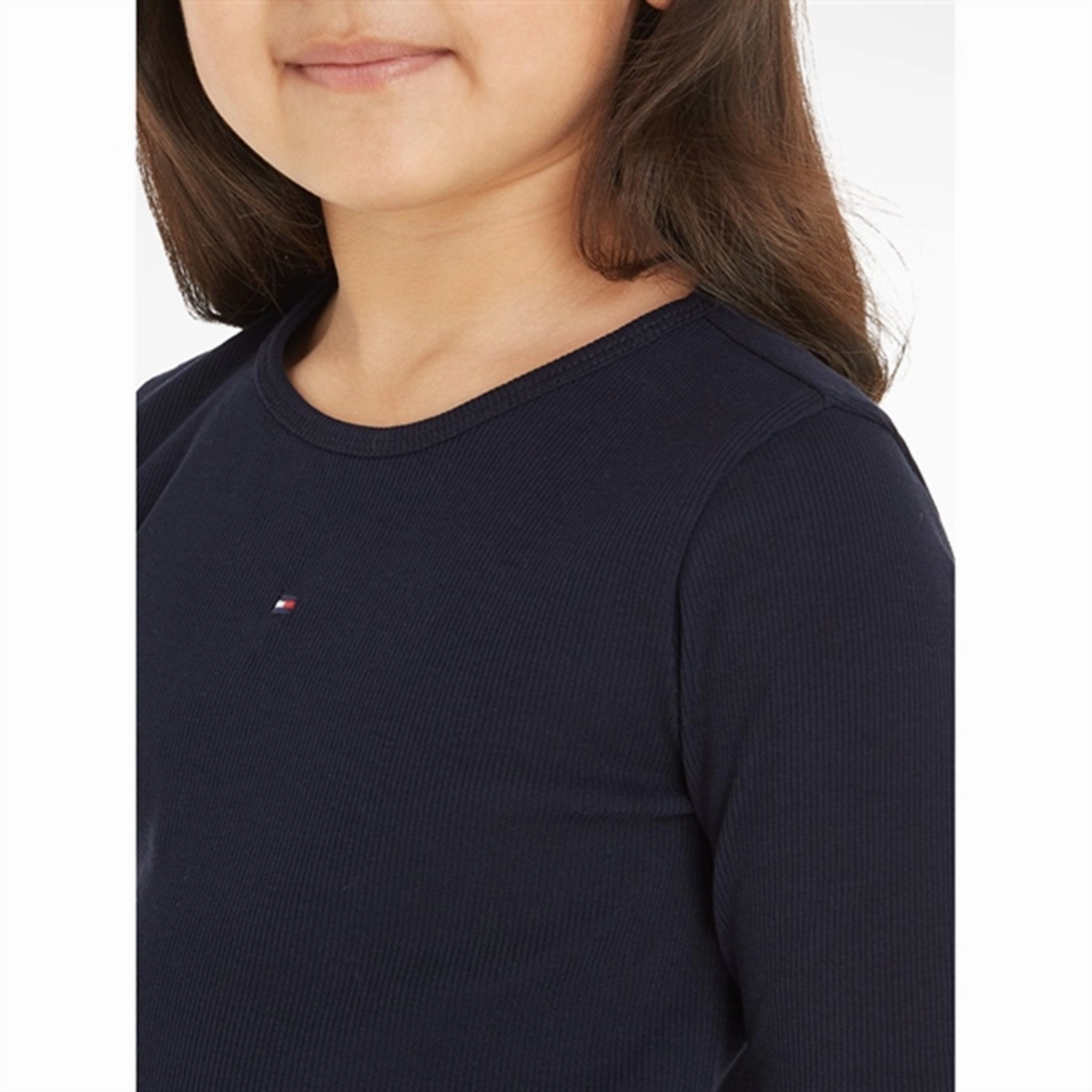 Tommy Hilfiger Essential Rib Blouse Desert Sky Trendsetting Design Moisture Wicking Material