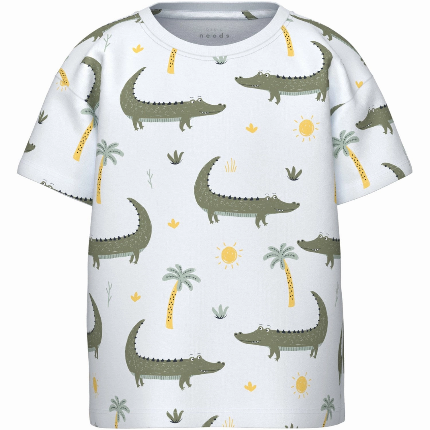 Name It Bright White Crocodiles Valther Loose T-Shirt Oeko Tex Certified