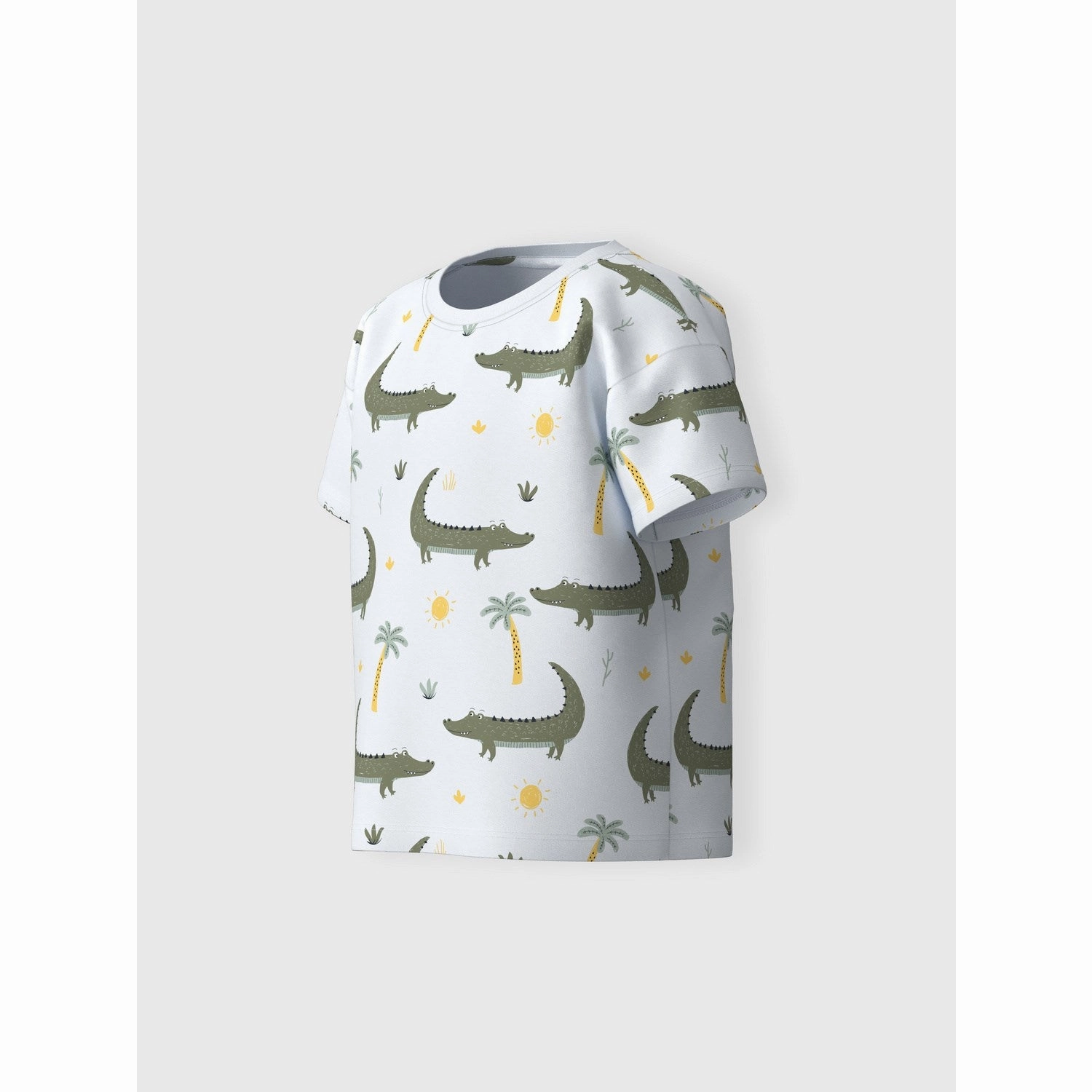 Name It Bright White Crocodiles Valther Loose T-Shirt Durable Construction Stylish Layer Look