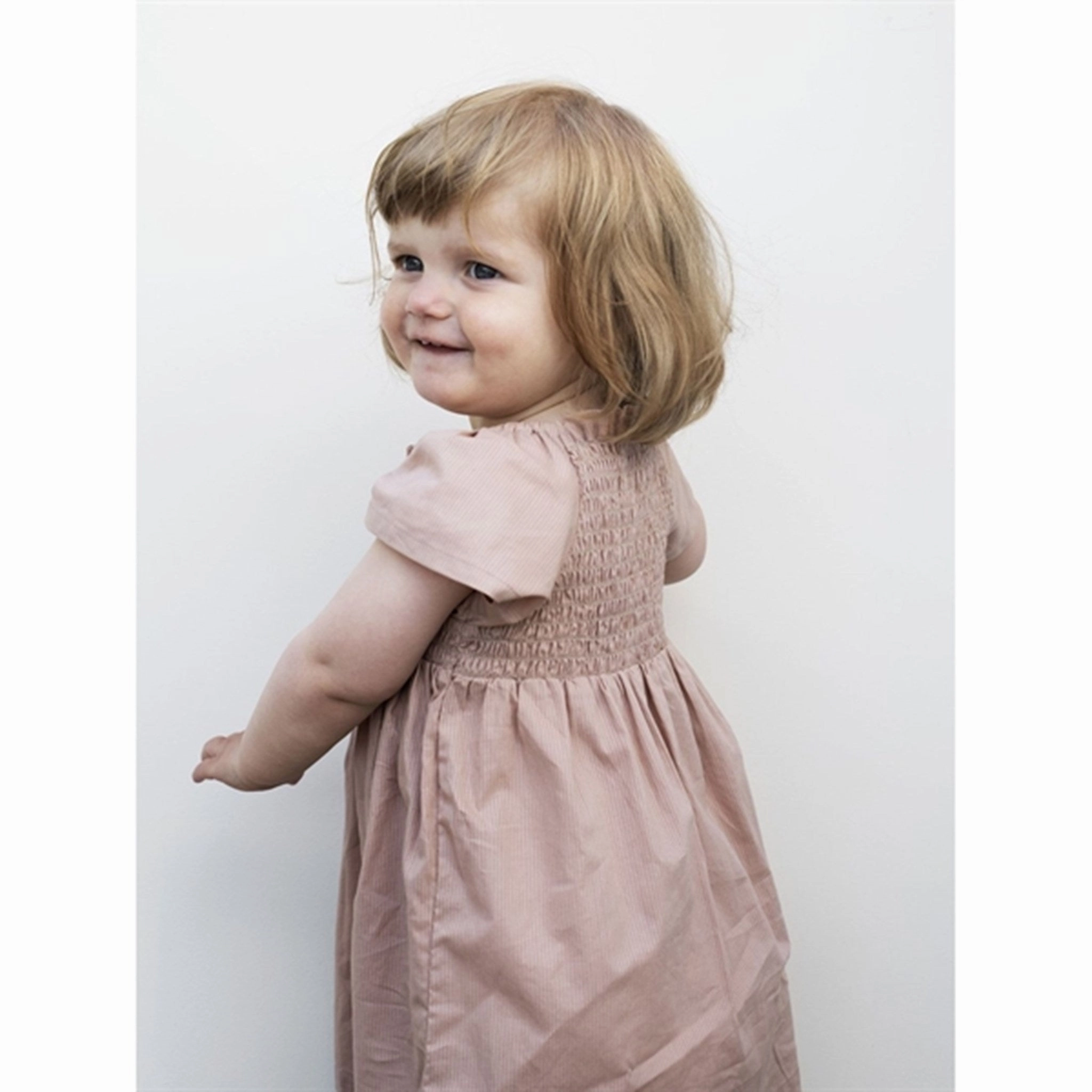 Serendipity Almond Baby Smock Dress Soft cotton dress