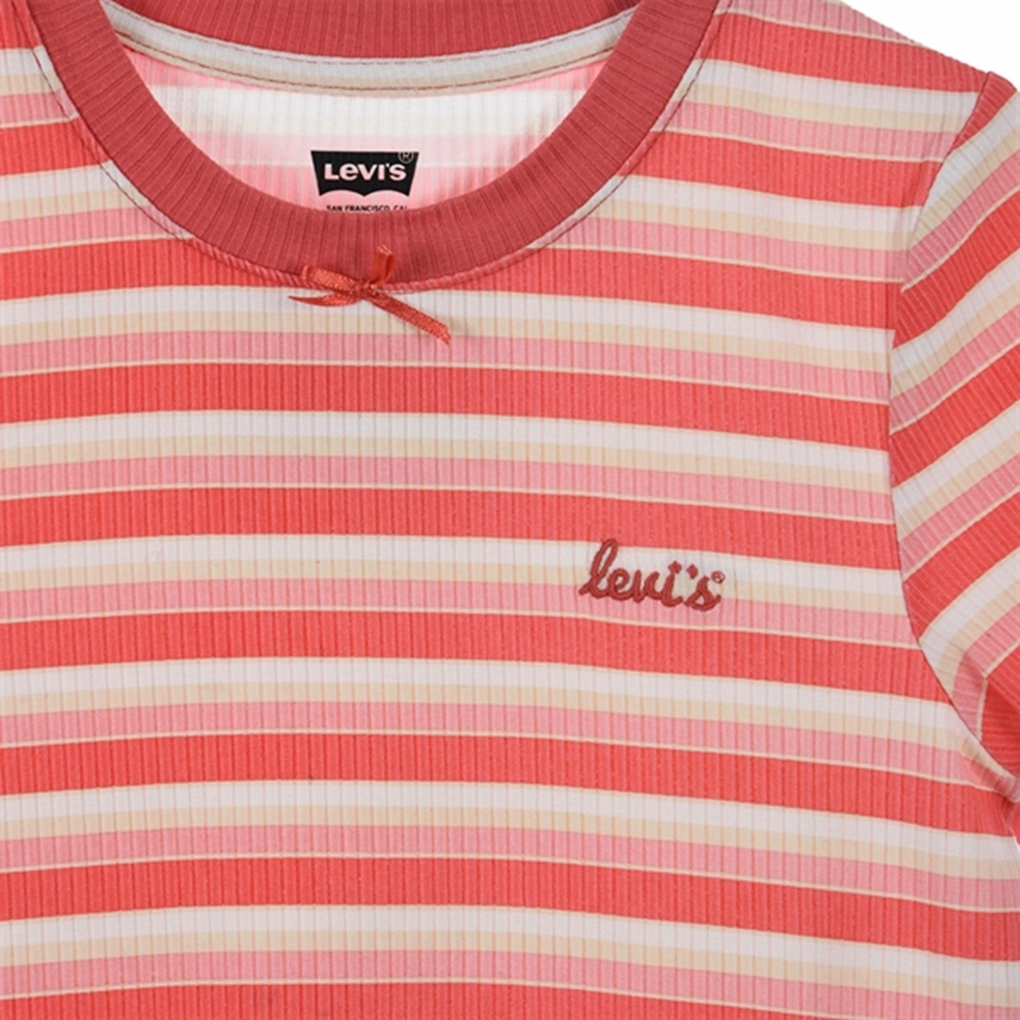 Levi's Striped Meet and Greet T-shirt Pink Breathable touch Fun Prints