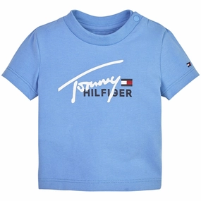 Tommy Hilfiger Baby Script Logo T-shirt Skysail Travel Style Trend Chill Vibe