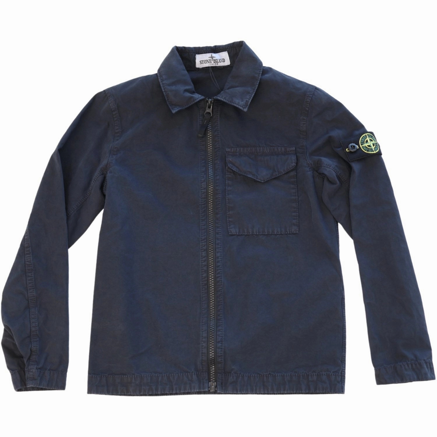 Stone Island Navy Blue Shirt Seasonal Collection Textured Finish