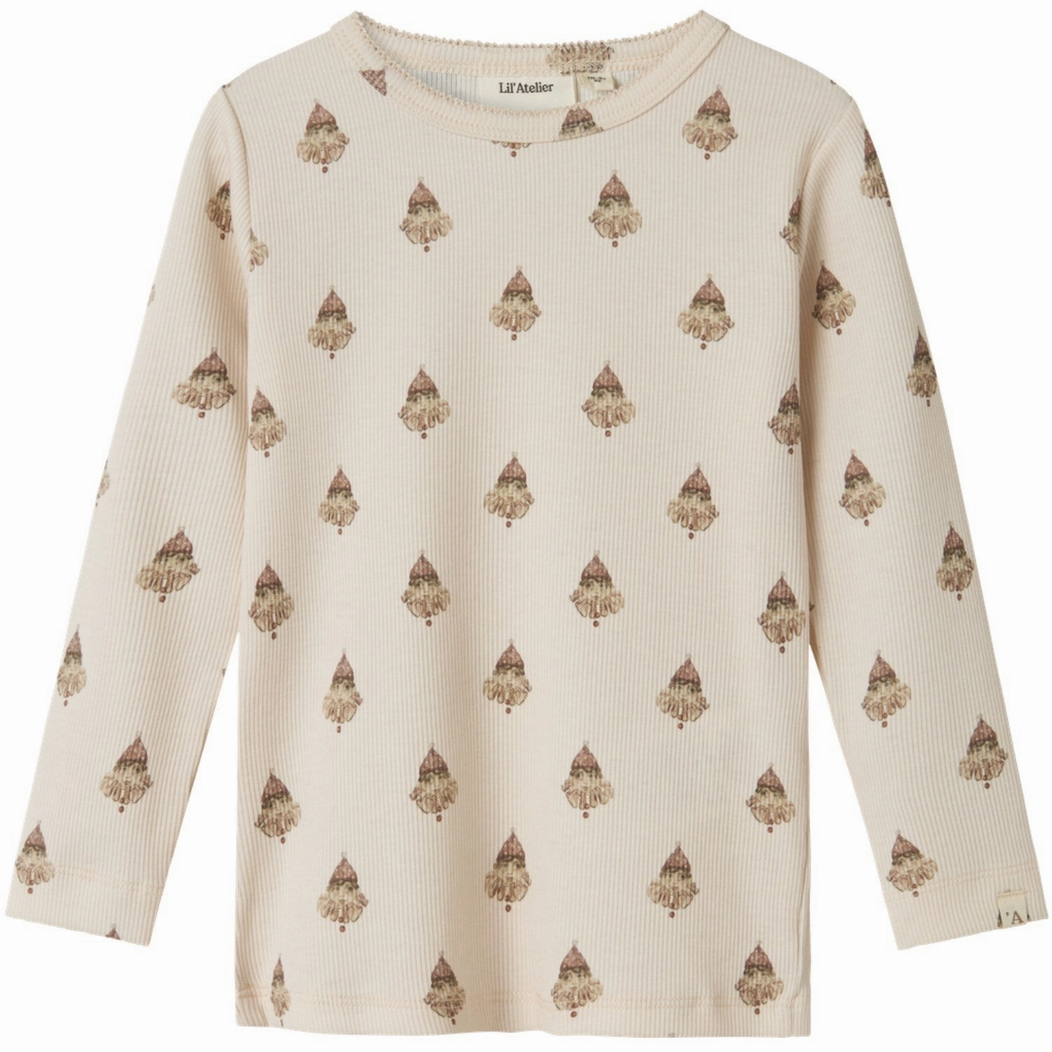 Lil'Atelier Pastel Parchment Nmflavo Eva Ls Slim Top Lil Neutral Colors