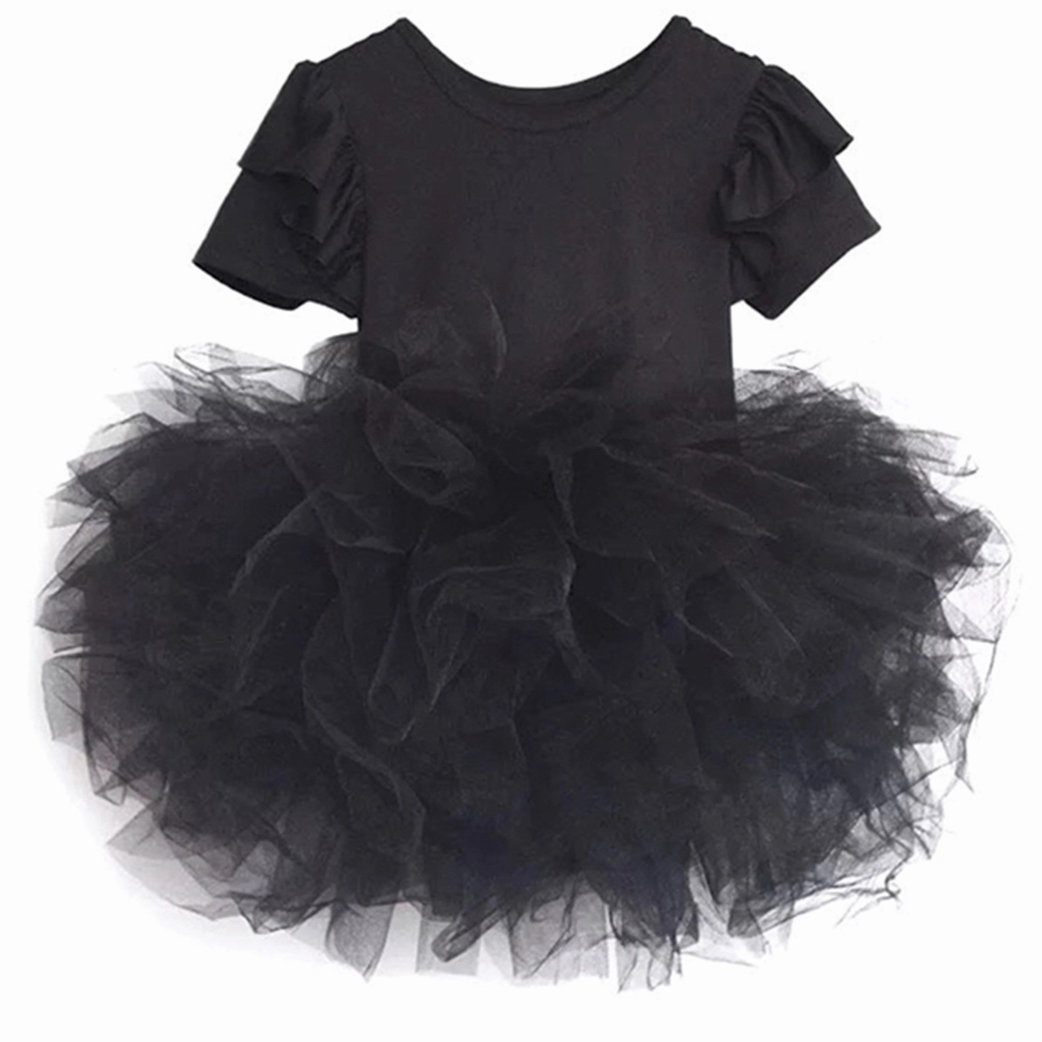 Dolly by Le Petit Timeless Short Sleeve Tutu Dress Black Vintage Vibe