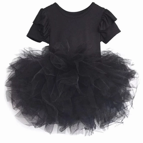 Everyday Outfit Dolly by Le Petit Timeless Short Sleeve Tutu Dress Black