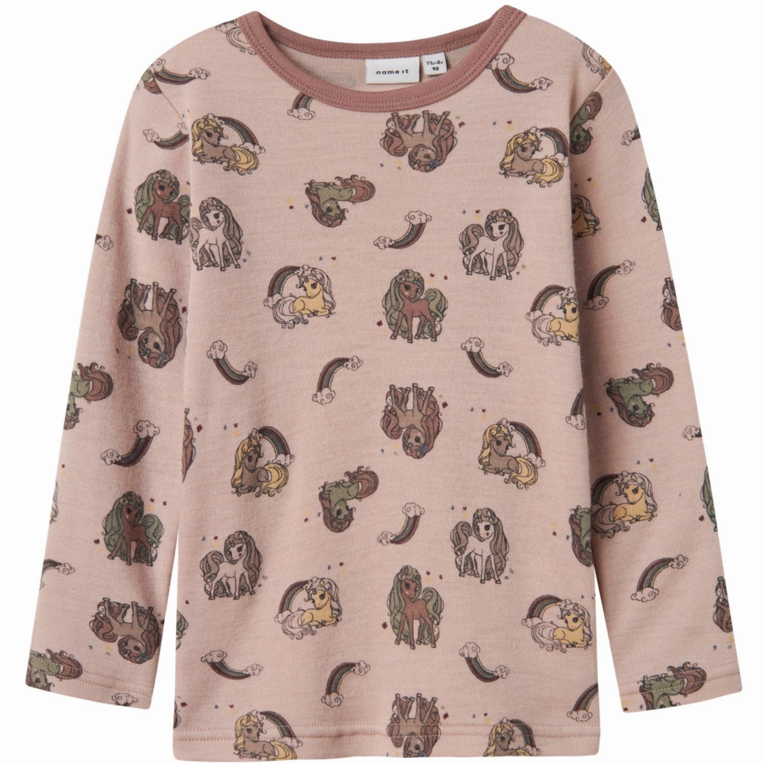 Versatile Look Year-Round Wear Name It Shadow Gray Unicorn Nmfwillit Wool Ls Top