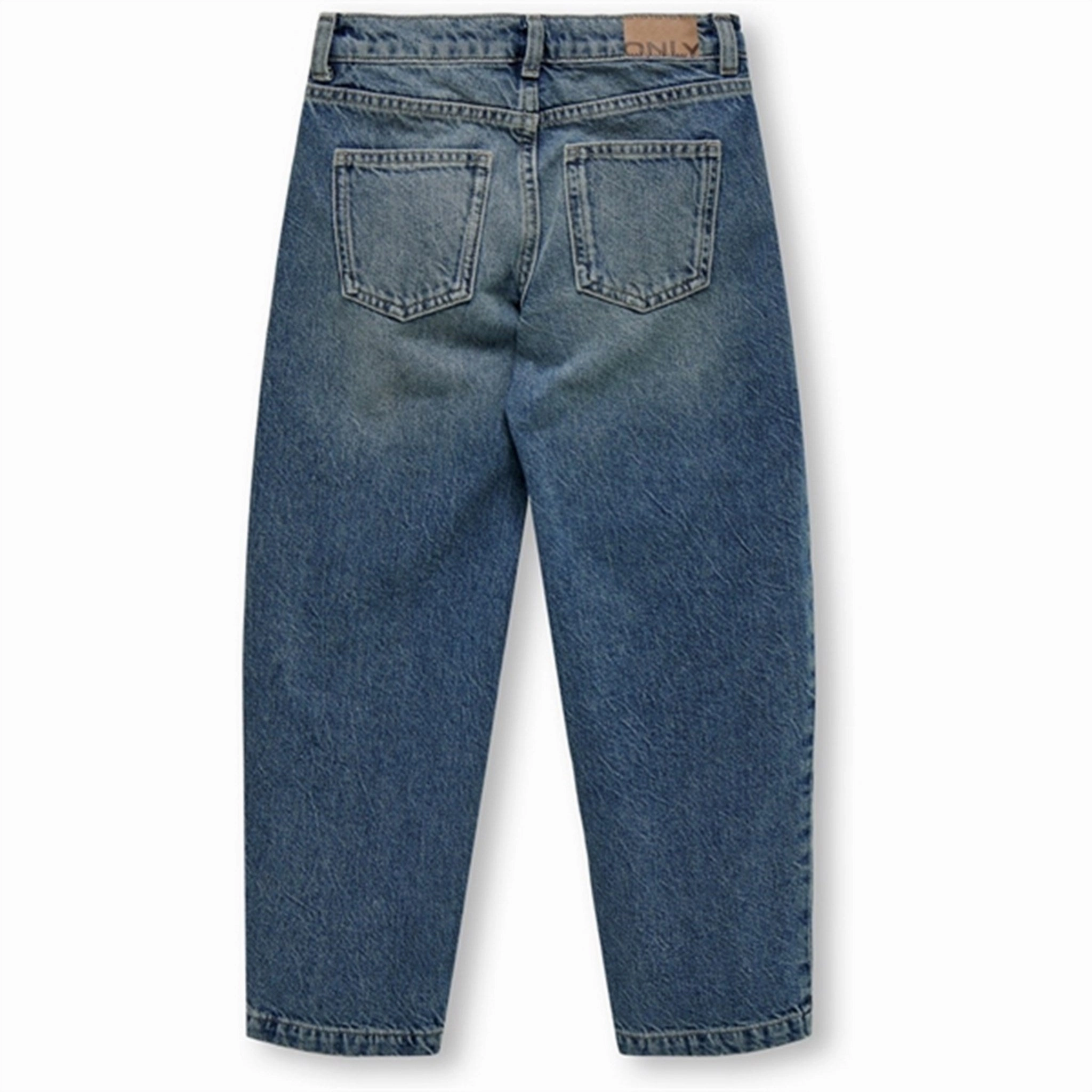Weekend Vibes Textured Bold Kids ONLY Light Medium Blue Denim Harmony Wide Carrot Jeans