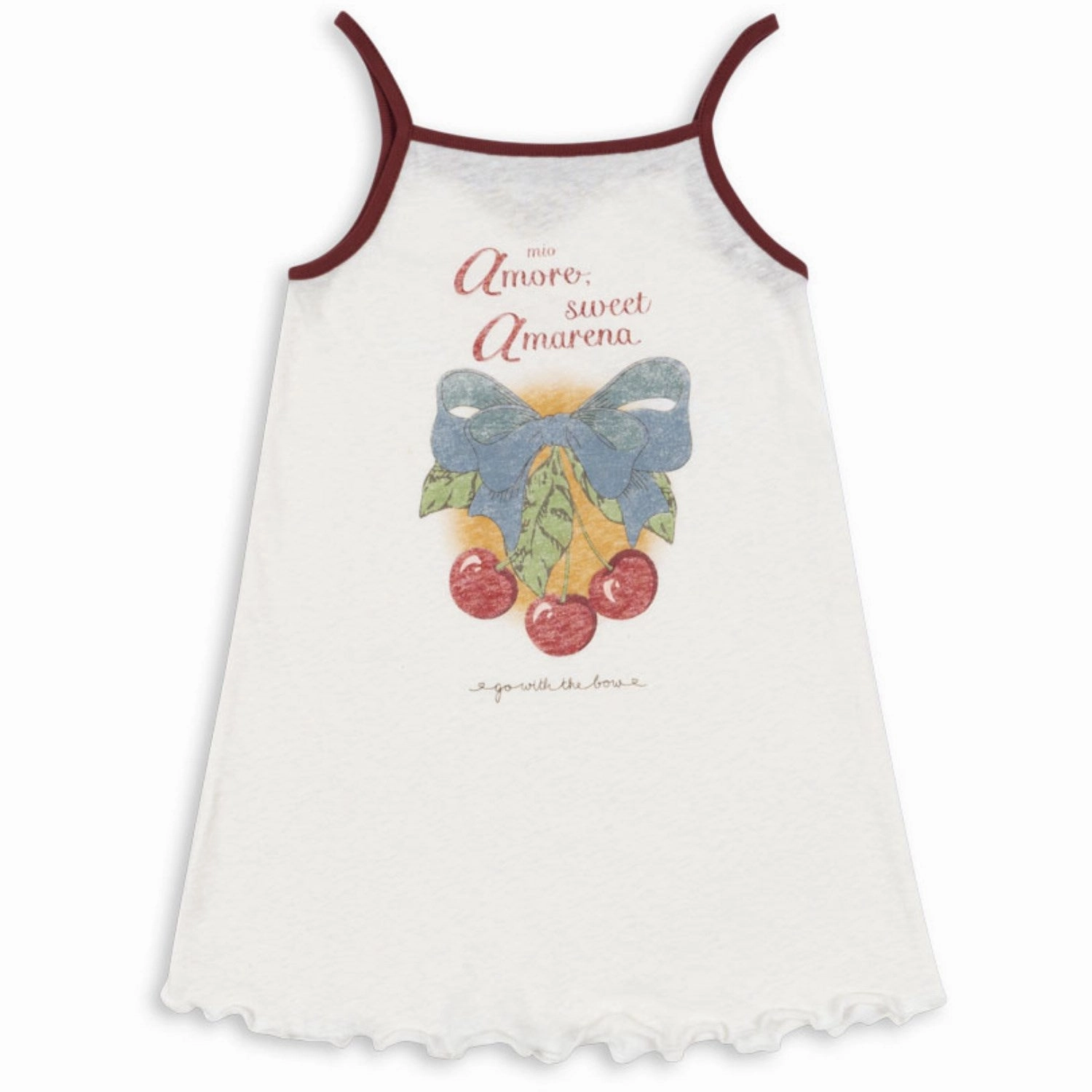 Konges Sl?jd Off White/Amarena Era Strap Dress Ocs Pleat Breeze