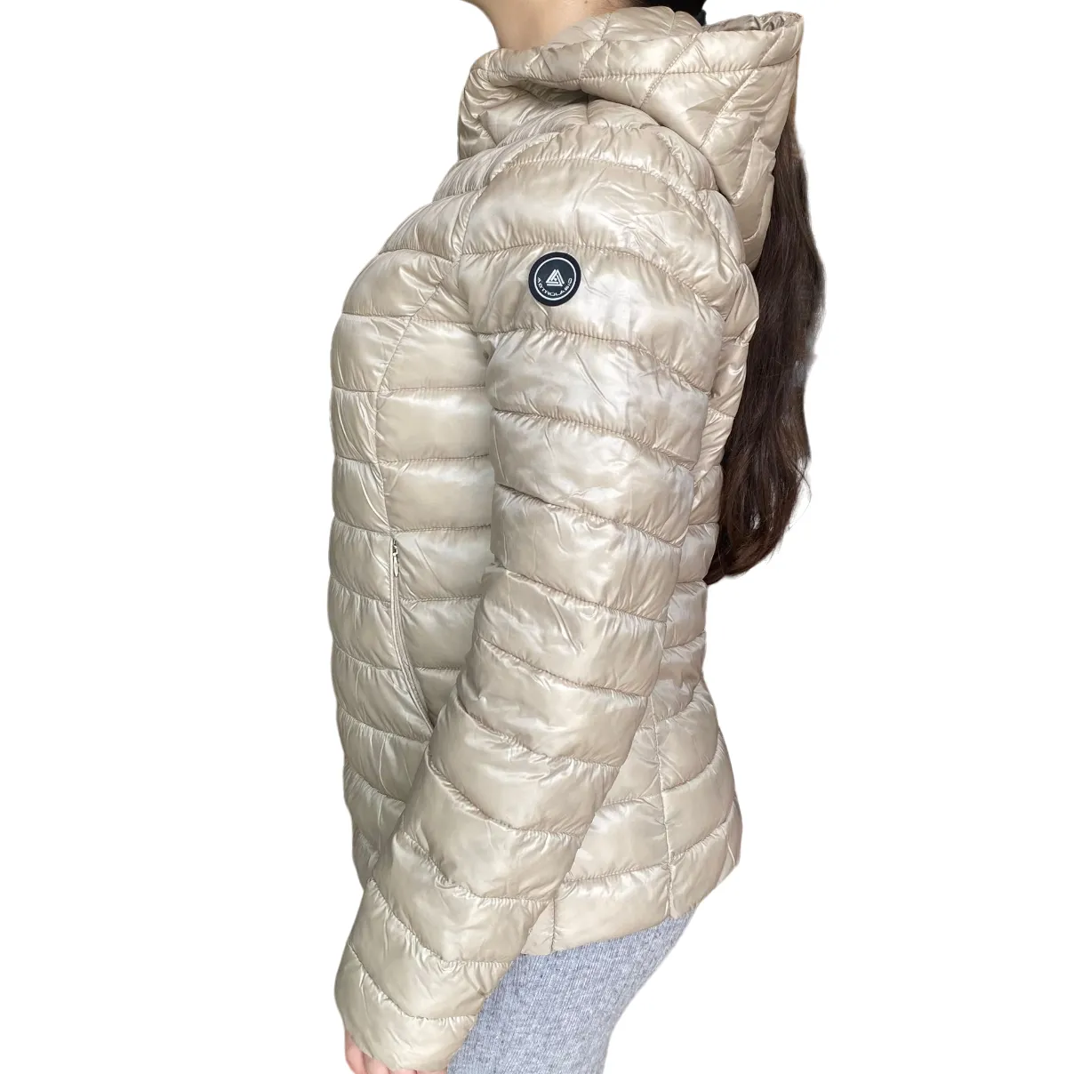 Teflon Coated Fabric Softshell Fabric Astrolabio giacca con cappuccio da donna 100 grammi CV87 095 beige