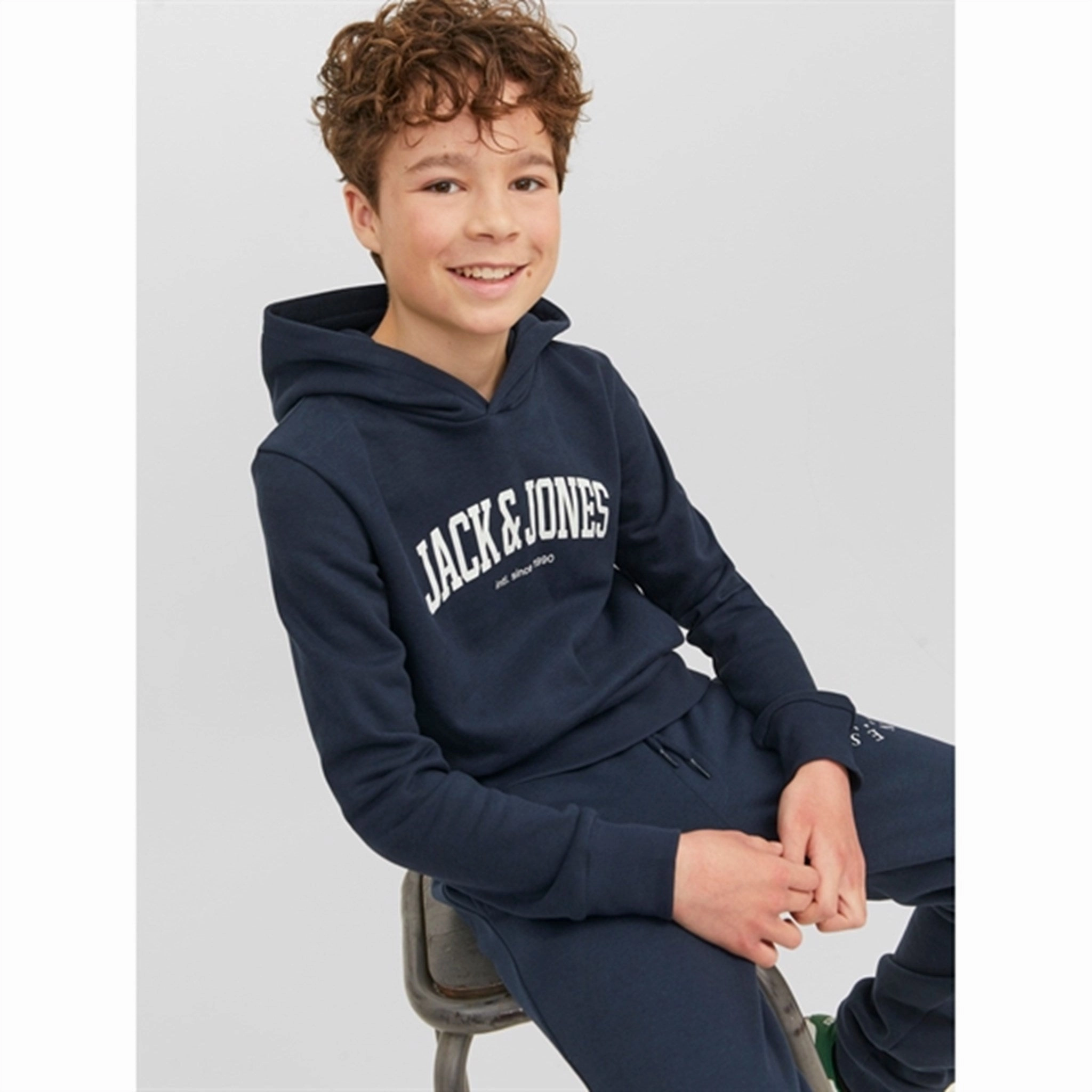 Jack & Jones Junior Navy Blazer Josh Sweat Hoodie athletic style