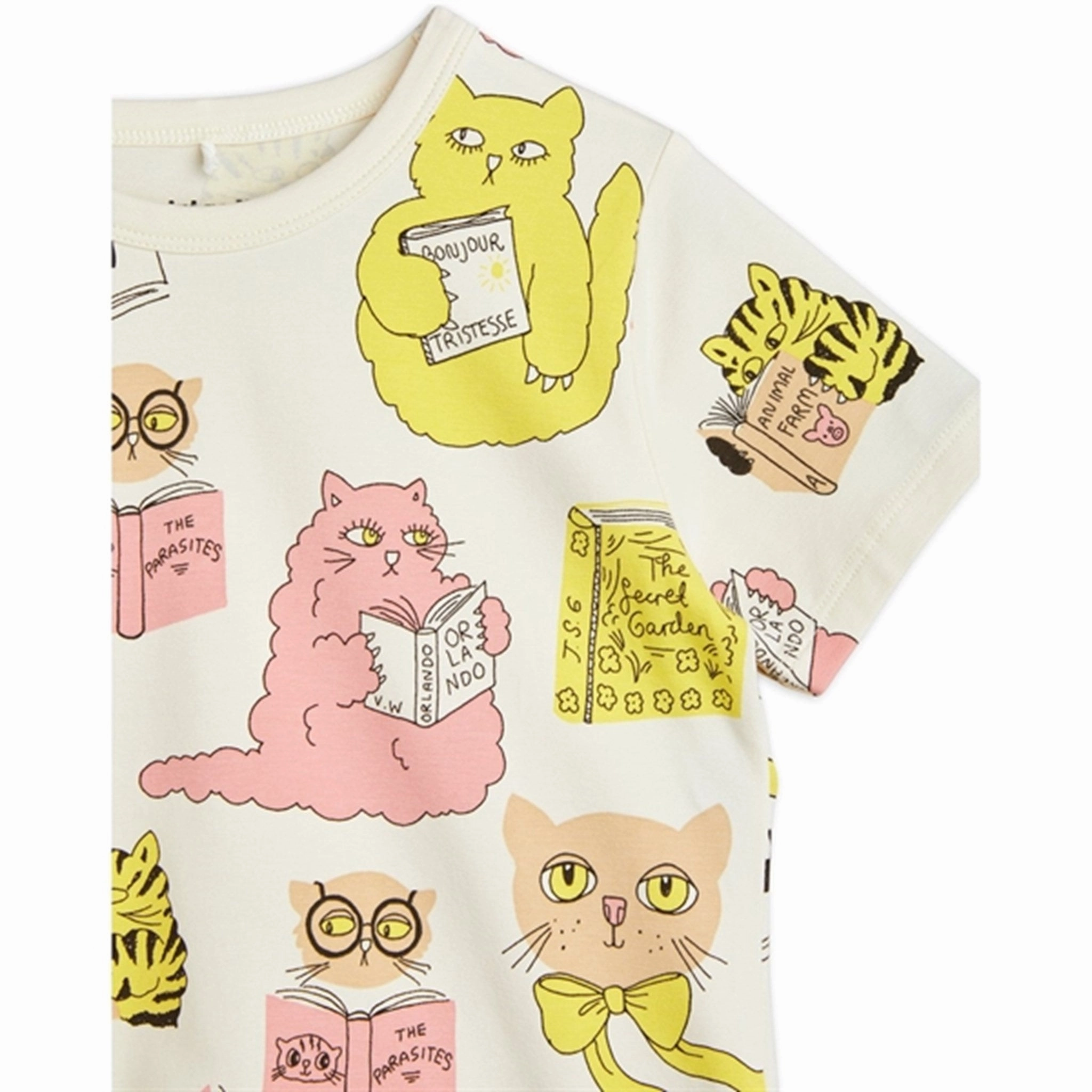 Chic Look Mini Rodini Cats Aop T-shirt Offwhite