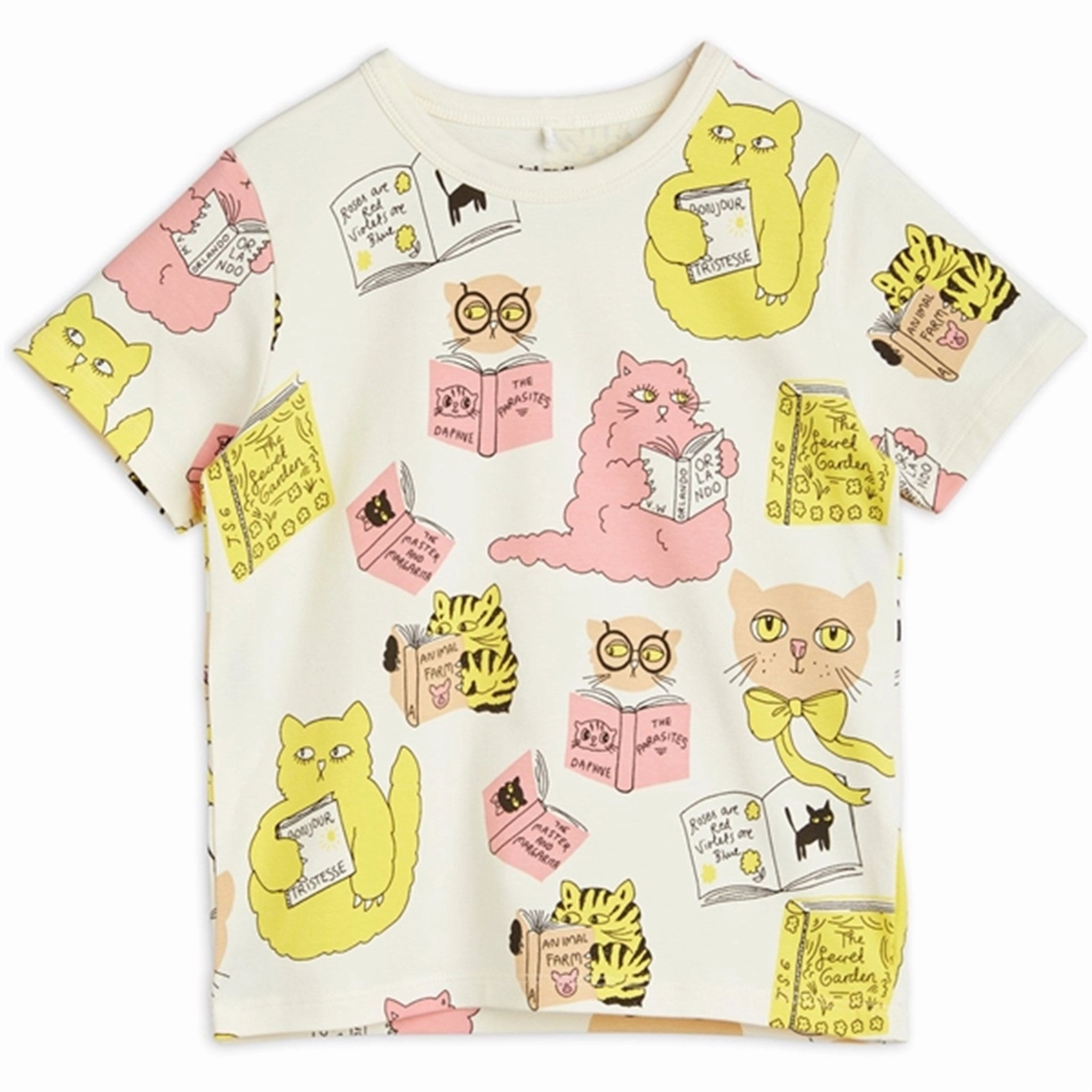 Mini Rodini Cats Aop T-shirt Offwhite Cozy Vibes