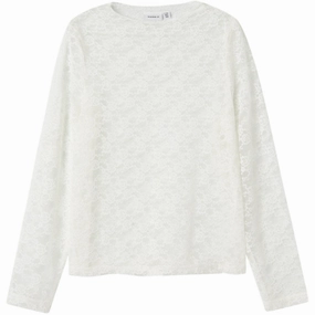 Eco-Friendly Fabric Twill Weave Name It Cloud Dancer Nkfnace Ls Top