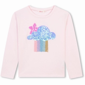 Street Fashion Lounge Wear Billieblush Pink Pale Long Sleeve T-Shirt