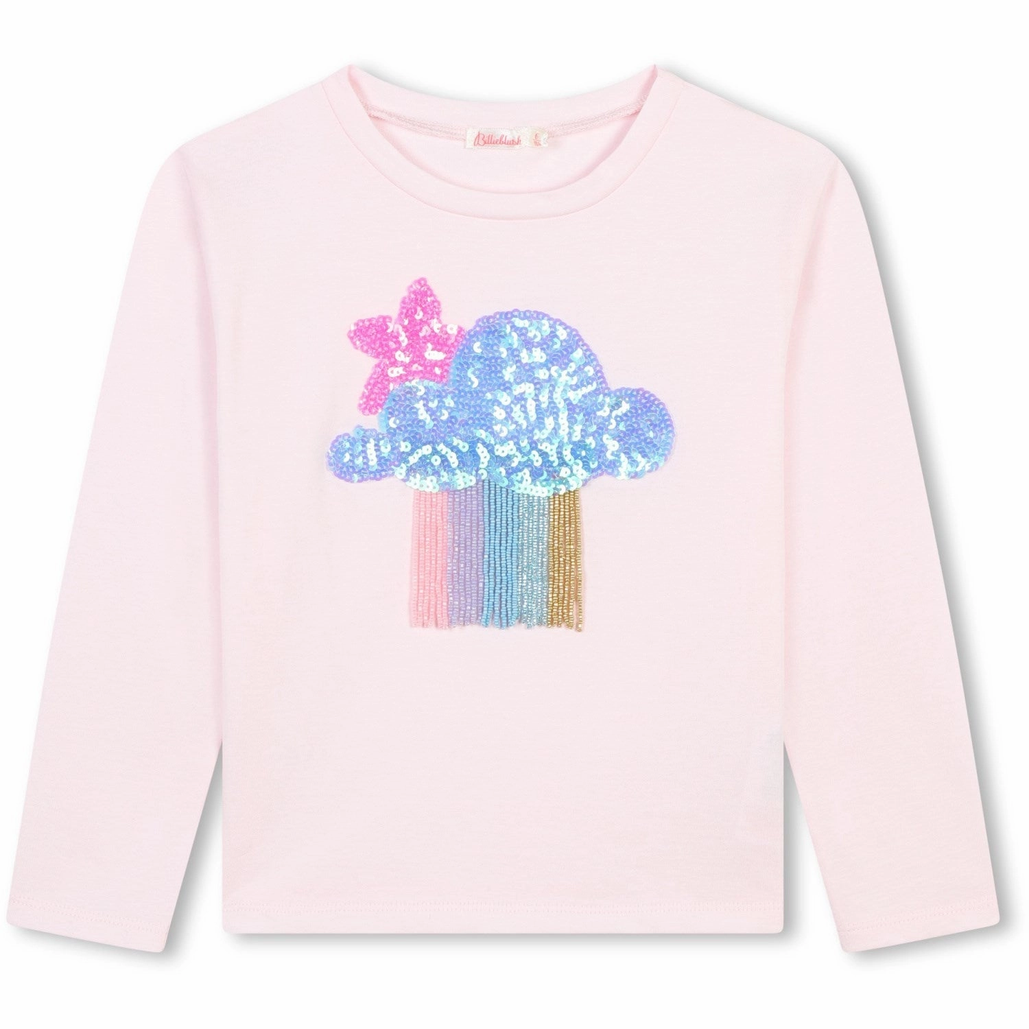 Neutral Toned Stitching Smooth Finish Billieblush Pink Pale Long Sleeve T-Shirt