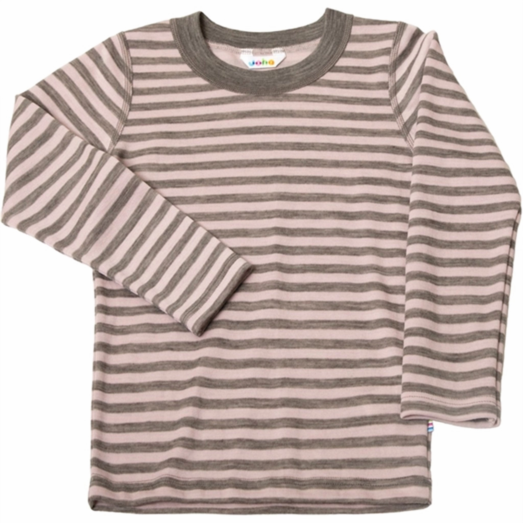 Solid Color Joha Wool Pink Stripe Blouse