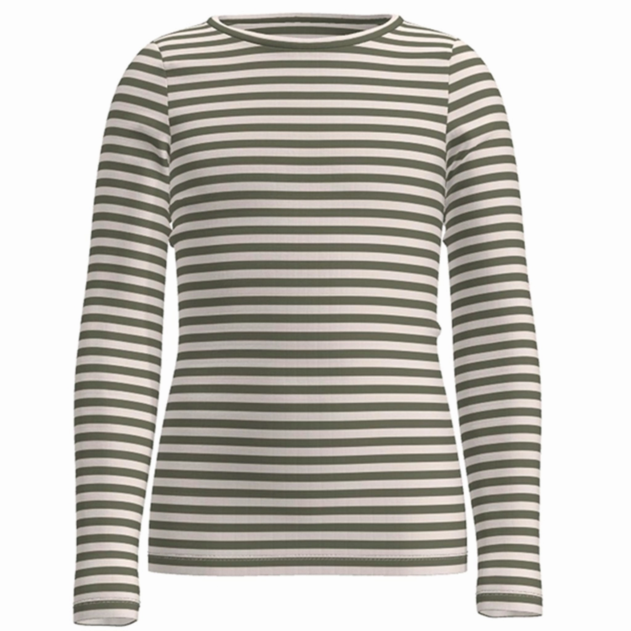 Easy Care Material Name it Deep Lichen Green Suraja Blouse Stripe Noos