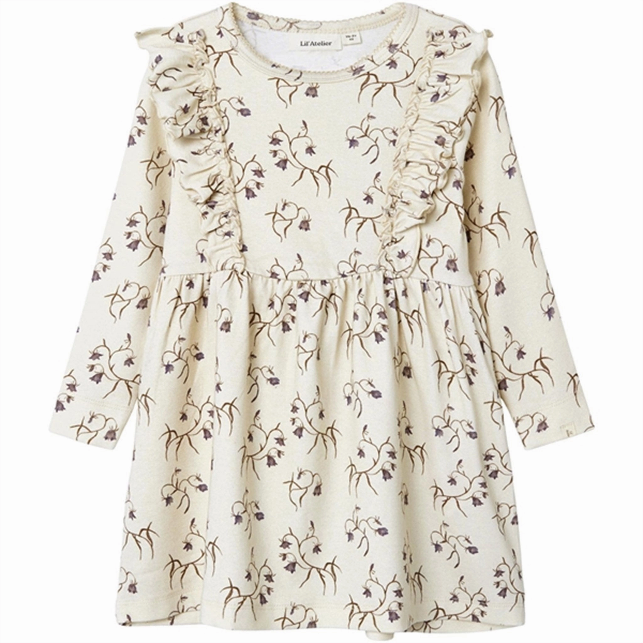 StretchableKnit Lil'Atelier Turtledove/Flower Gaya Dress