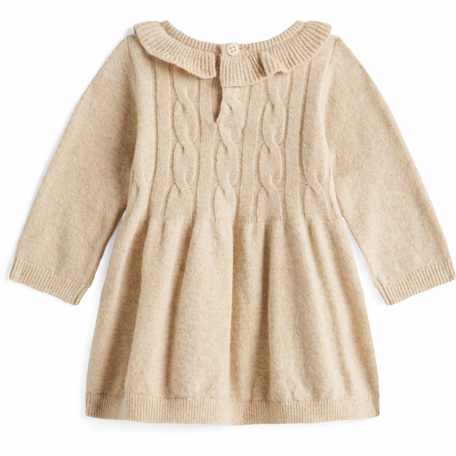 Satin Glow Tommy Hilfiger Malted Milk Heather Cable Sweater Dress Ls