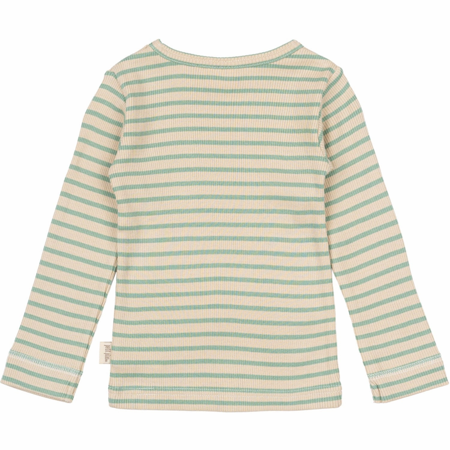 Button-up All day wearability Petit Piao Granite Green/Dark Off White Blouse Modal Striped