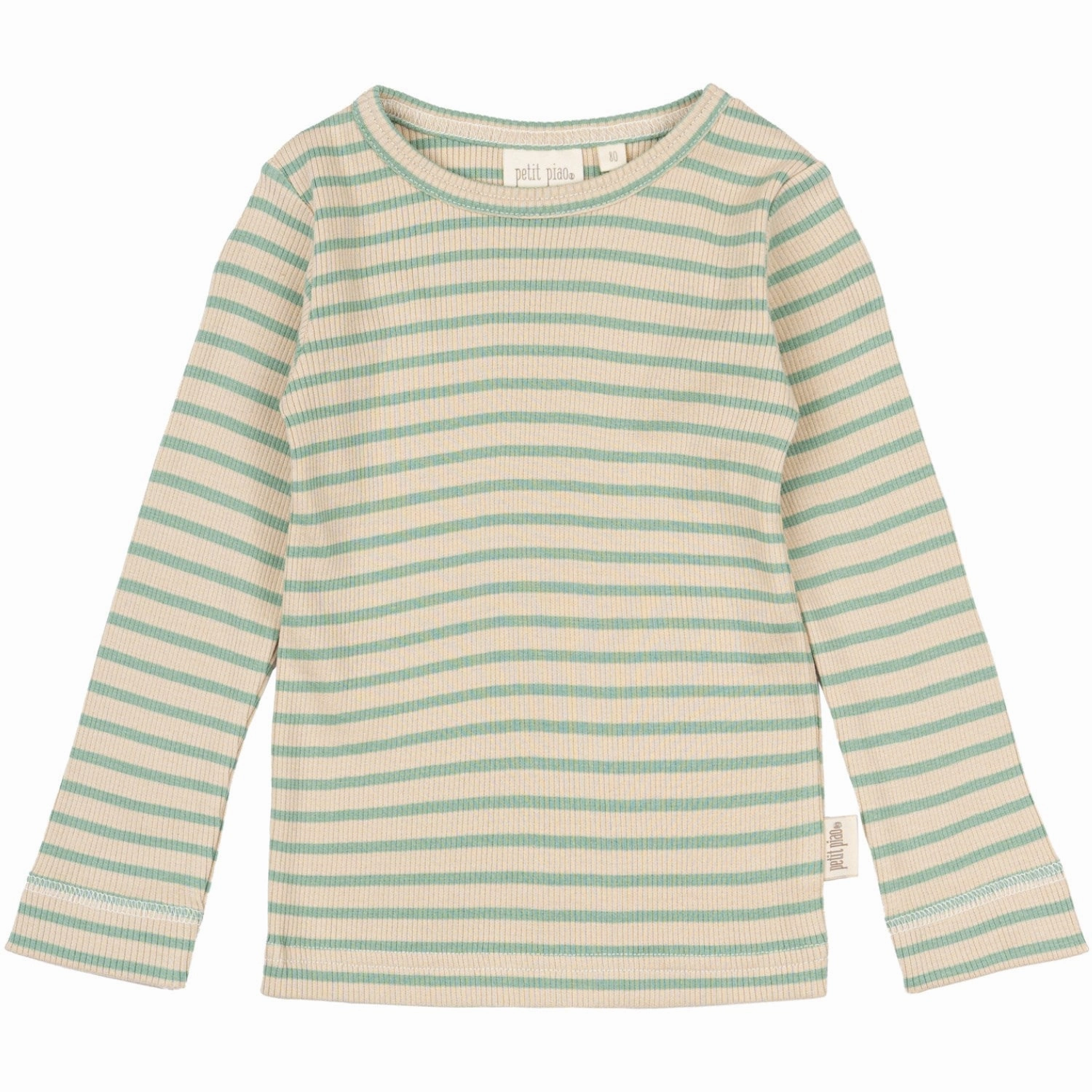 Tuckable Hem Fashion Forward Petit Piao Granite Green/Dark Off White Blouse Modal Striped