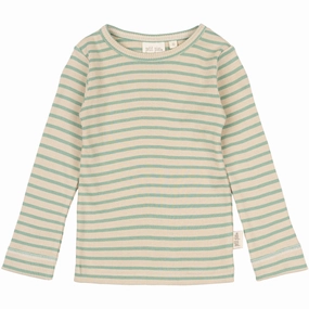 Tuckable Hem Fashion Forward Petit Piao Granite Green/Dark Off White Blouse Modal Striped