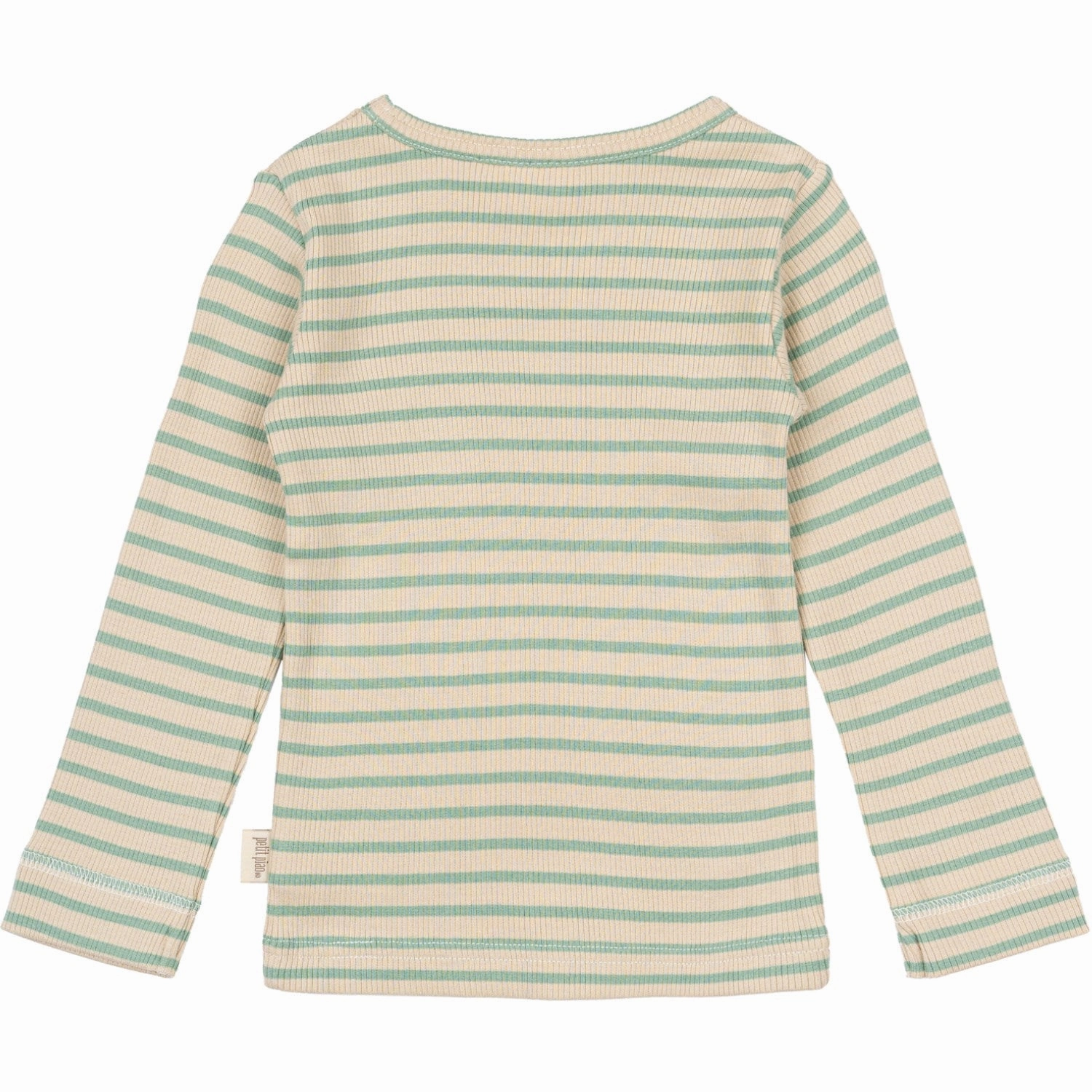 Petit Piao Granite Green/Dark Off White Blouse Modal Striped UV Protective Fabric Midweight Textile