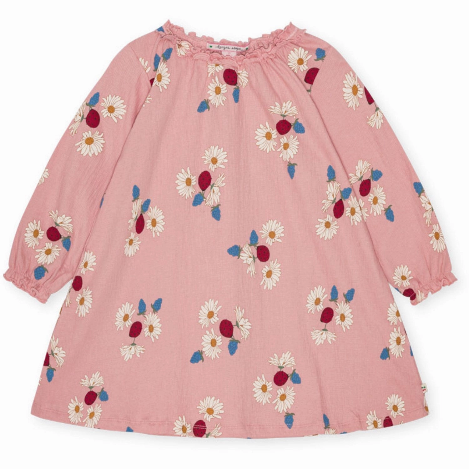 Konges Sl?jd Ladybug Daisy Blush Chleo Dress Ocs SeamlessConstruction Soft Lines