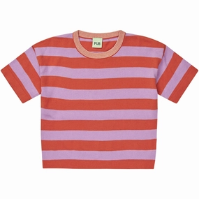 FUB tangerine/orchid Striped Tee Thermal regulation Casual Layer Wear
