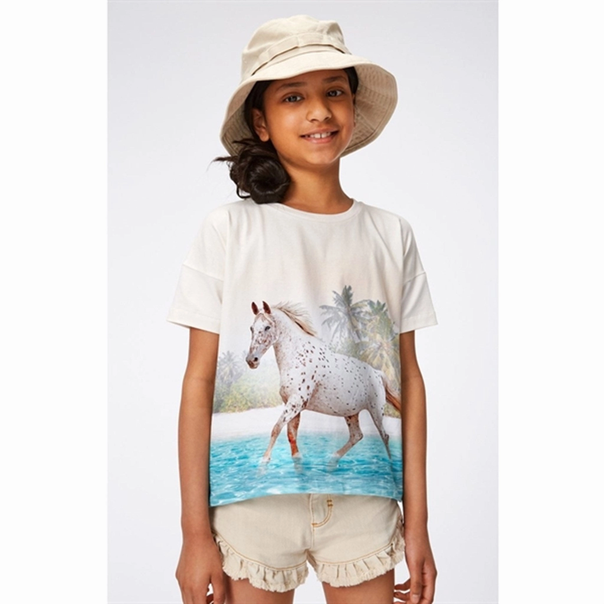 Molo Horse On Beach Raeesa T-Shirt Dimensional Stability Weave Airflow Ventilation