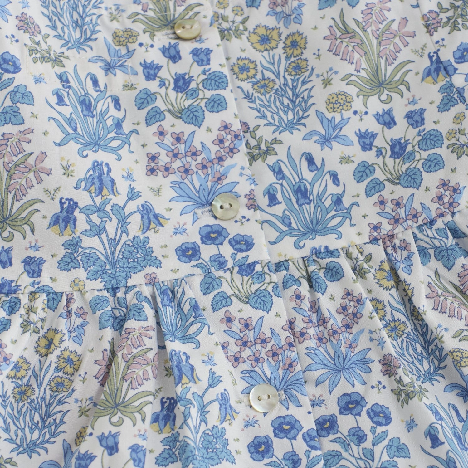 Huttelihut Soft Chambray Dress In Liberty Fabric Subtle tone Layered-Look