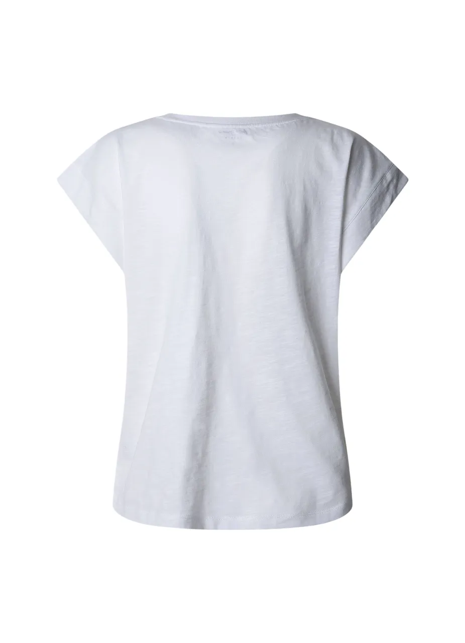 Pepe Jeans maglietta manica corta da donna con stampa a borchie Rolene PL506077 800 bianco PocketDetail Subtle Details