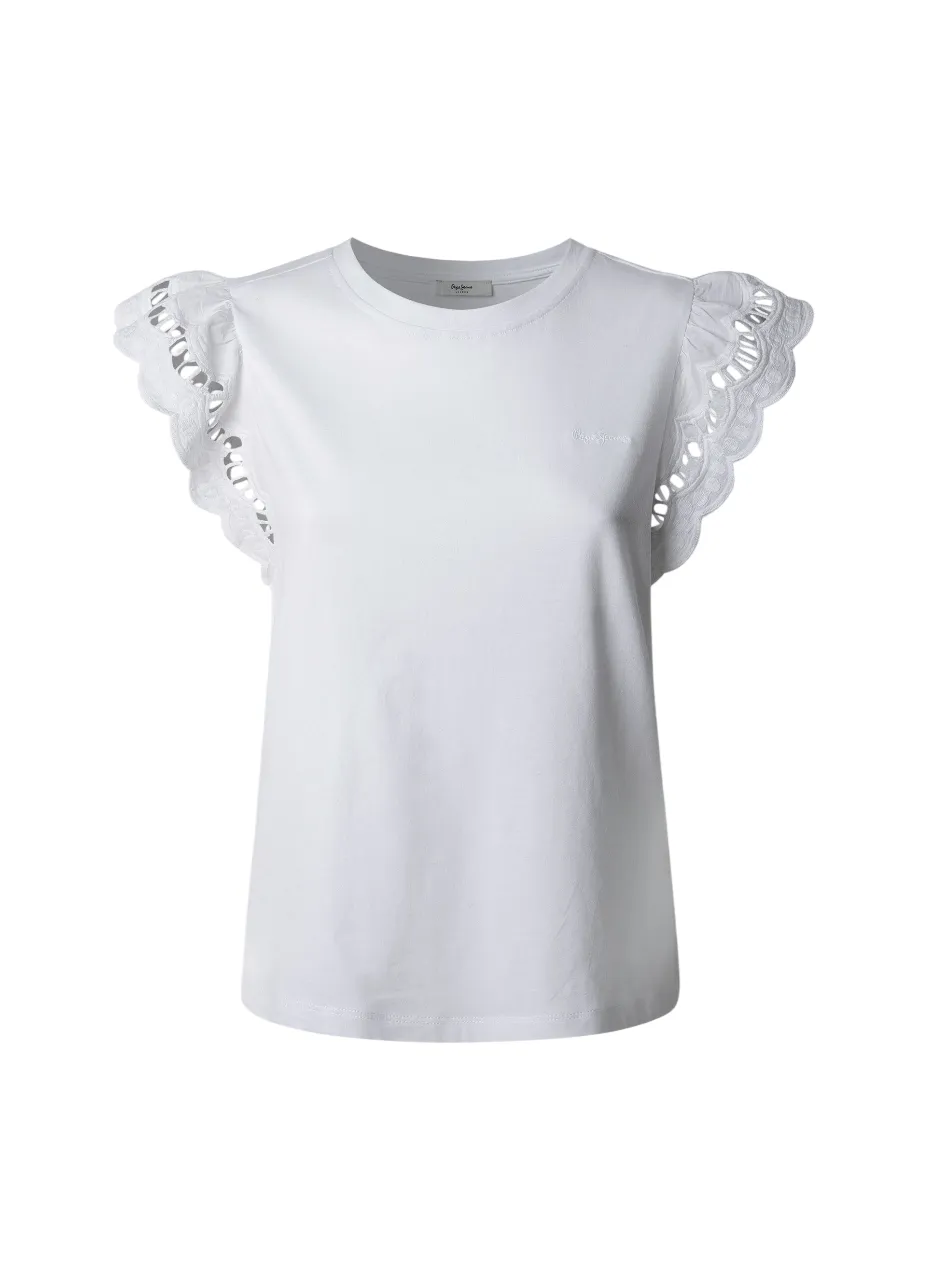 Comfortable And Versatile Pepe Jeans maglietta manica corta da donna Vic PL506067 800 bianco