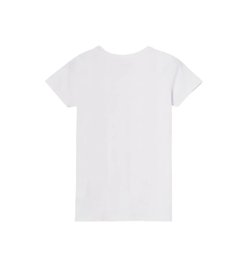 Lightweight Design athletic style Pepe Jeans maglietta slim manica corta da donna con logo stampato New Virginia PL505202 800 bianco