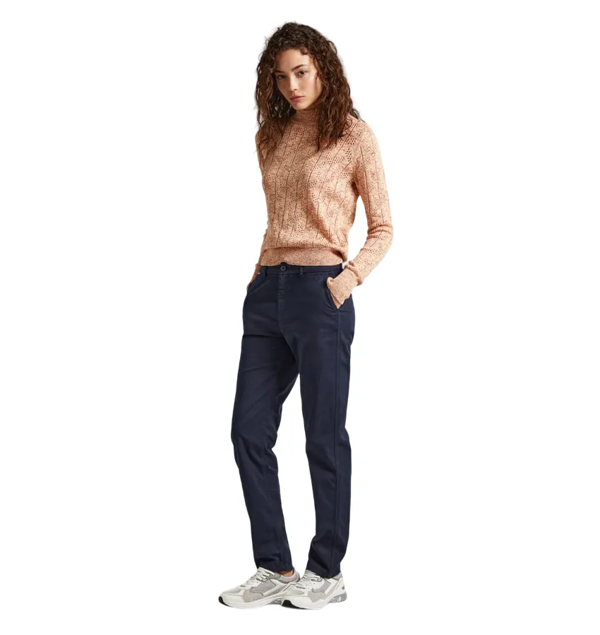 Secure Cuff Design UVProtectionCoating Pepe Jeans pantalone da donna in cotone Tracy PL2116960 594 blu