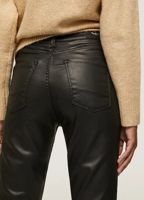 Pepe Jeans Pantalone Jeans Cerato nero Dion Flare a vita alta e largo PL204156XB0 denim black Anti Cling Finish