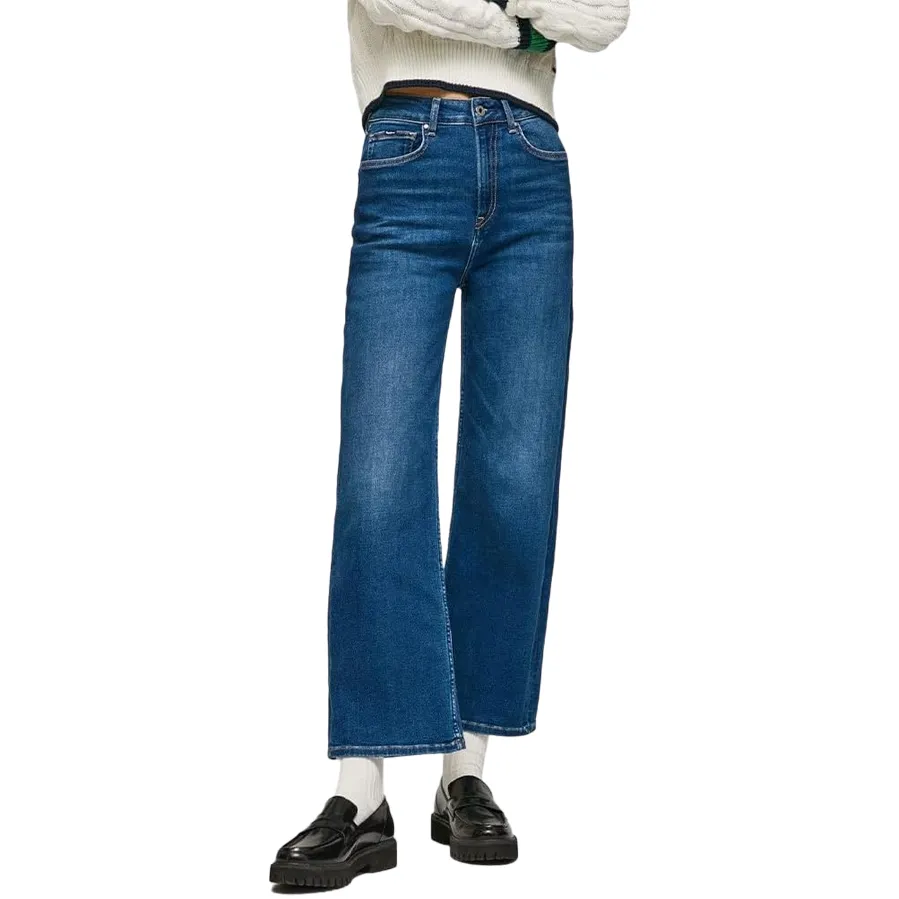 Pepe Jeans Pantalone jeans da donna a vita alta largo Lexa Sky Wide Fit High PL204162CQ58 000 denim Travel Essential
