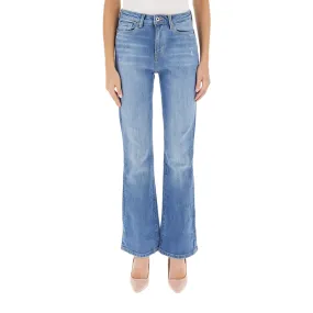 Pepe Jeans pantalone jeans da donna Flare a vita alta PL204733RI32 blu chiaro Comfortable Movement Tear Resistant Weave
