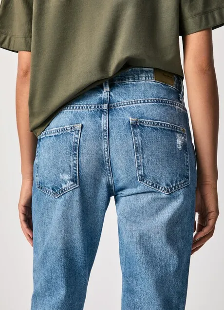 No Gap Waistband PepeJeans Pantalone Violet Mom Carrot Fit High Waist Jeans PL201742WQ9 denim