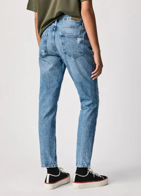 Slim Silhouette Outdoor Wear PepeJeans Pantalone Violet Mom Carrot Fit High Waist Jeans PL201742WQ9 denim