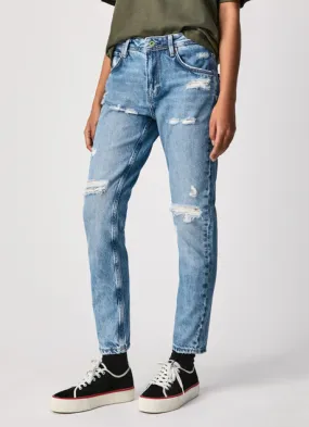 clean design PepeJeans Pantalone Violet Mom Carrot Fit High Waist Jeans PL201742WQ9 denim