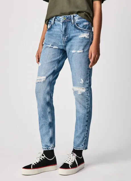 clean design PepeJeans Pantalone Violet Mom Carrot Fit High Waist Jeans PL201742WQ9 denim