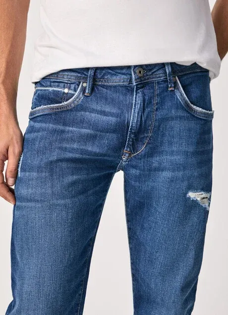 PepeJeans Stanley Brit Taper Fit Regular Waist Jeans Static free