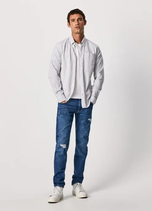 Statement Piece Flexible Wear PepeJeans Stanley Brit Taper Fit Regular Waist Jeans