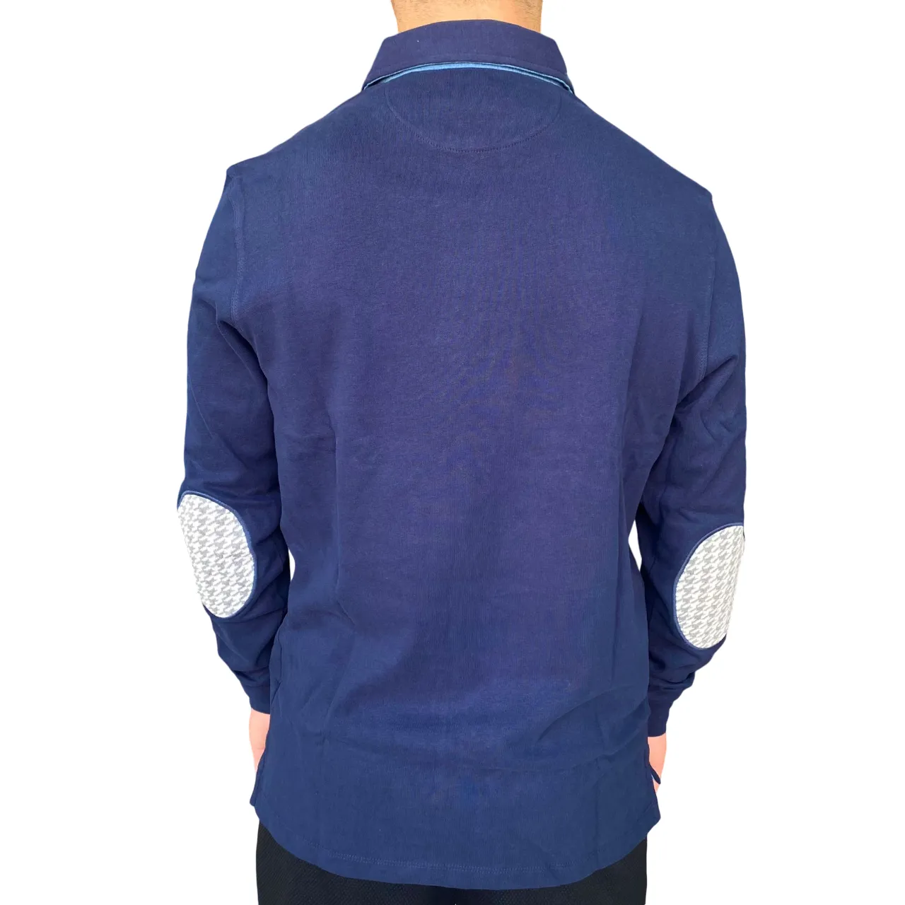 U.S. Polon Assn polo manica lunga da uomo Lyle-Man US40177009 179 blu Bound Edge Detailing NonRestrictive Cut