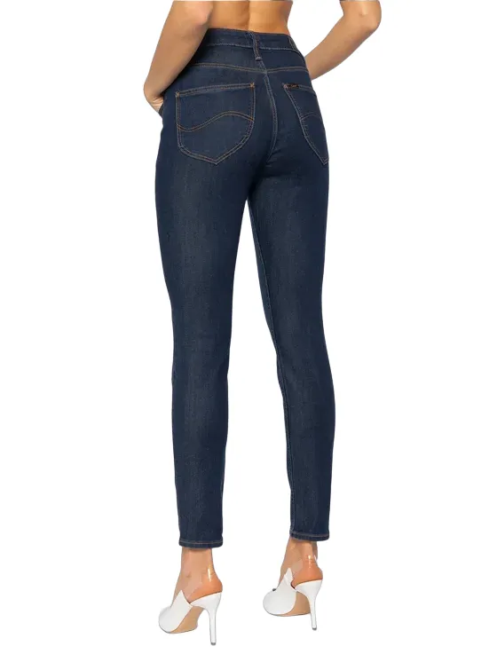 Lee pantalone in Jeans da donna Scarlett High L626MDNX blu medio FlexFoamPadding SnagFreeFabric