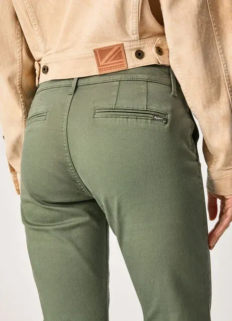 ReinforcedKnees Pepe Jeans Pantalone Chino Slim Maura PL211547YE4R 684 vineyard green